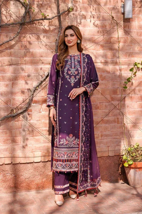 Farasha | Kaavish Lawn 24 | SHADOW BERRY - Aqsa Fabrics