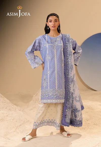 Asim Jofa | Summer Rhapsody | AJUBU-13 Printed Embroidered Lawn - Aqsa Fabrics