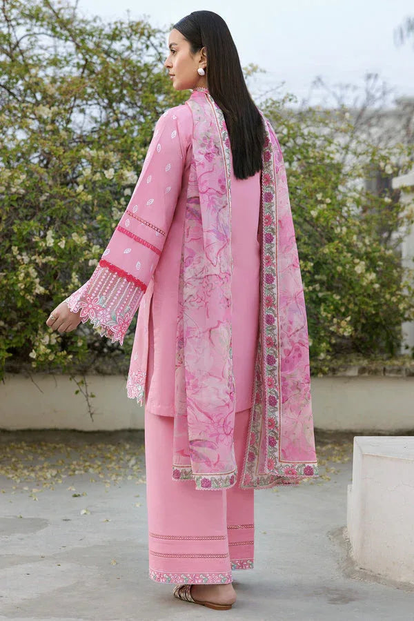 Farasha | Summer Weaves Embroidered Lawn | Soft Mist - Aqsa Fabrics