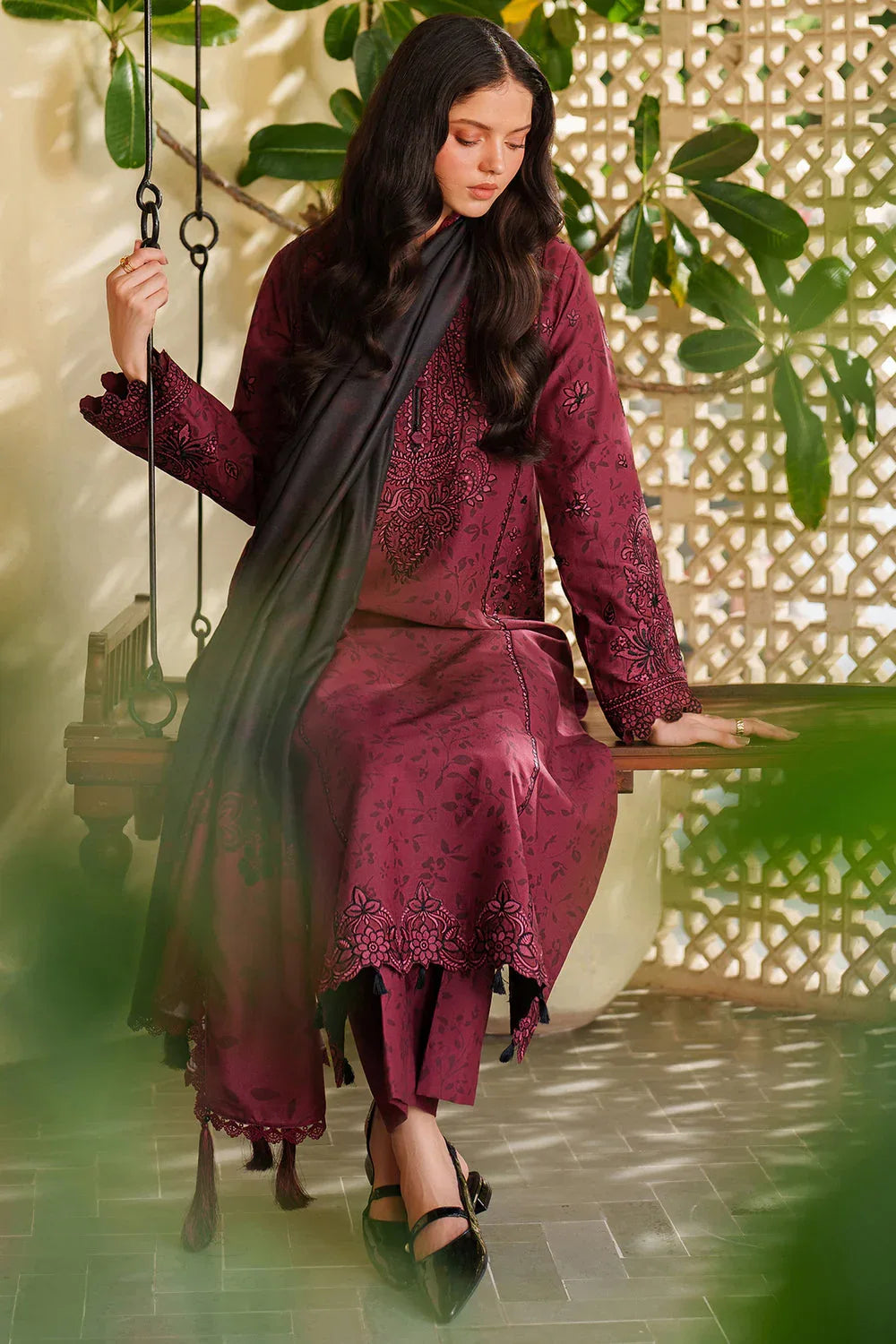 Farasha | Meline Premium Viscose 25 | Sable Bloom - Aqsa Fabrics
