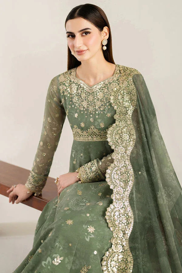 Farasha | Fiorella Formals | Olive Aura - Aqsa Fabrics