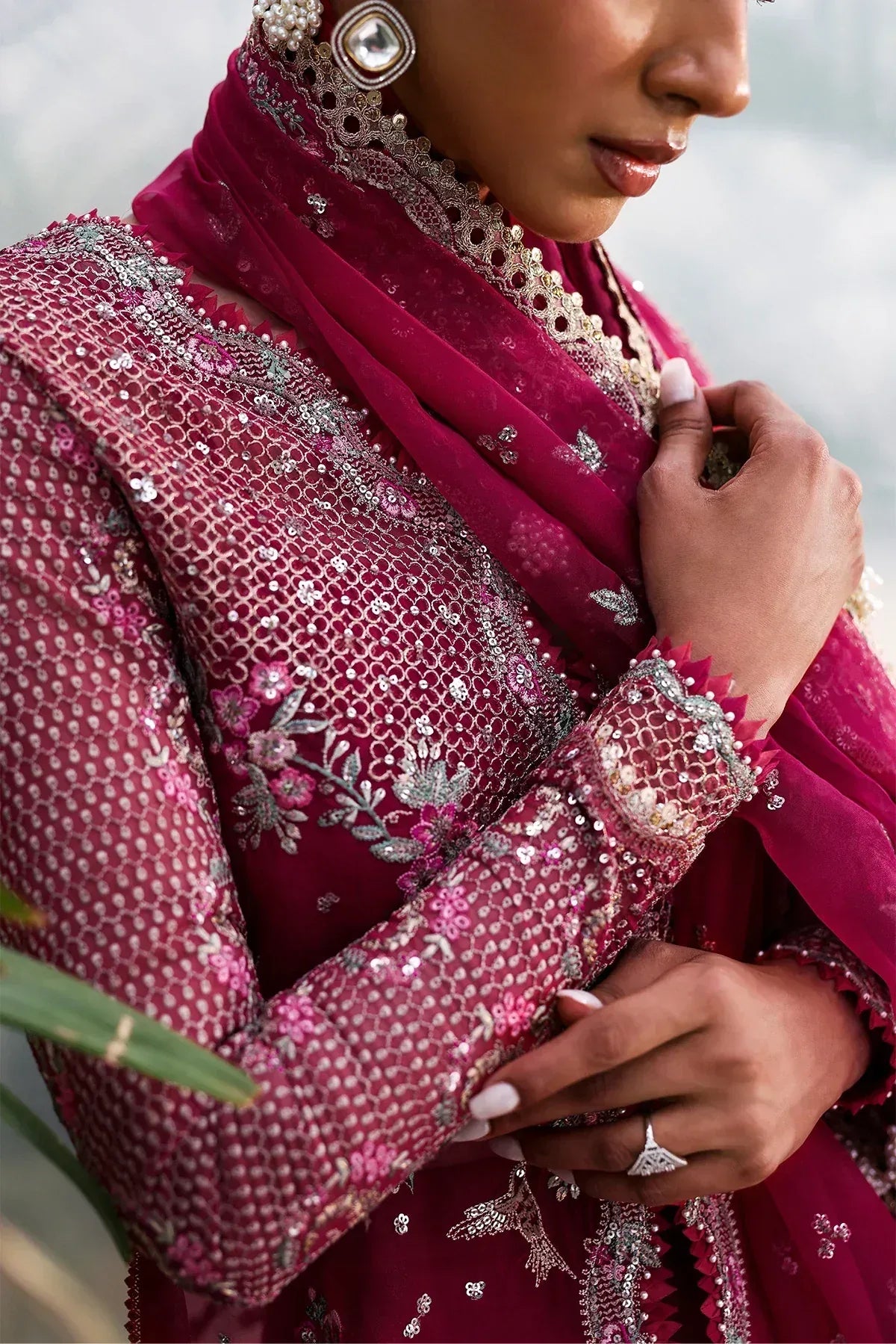 Afrozeh | La Fuchsia 25 | Rowan - Aqsa Fabrics