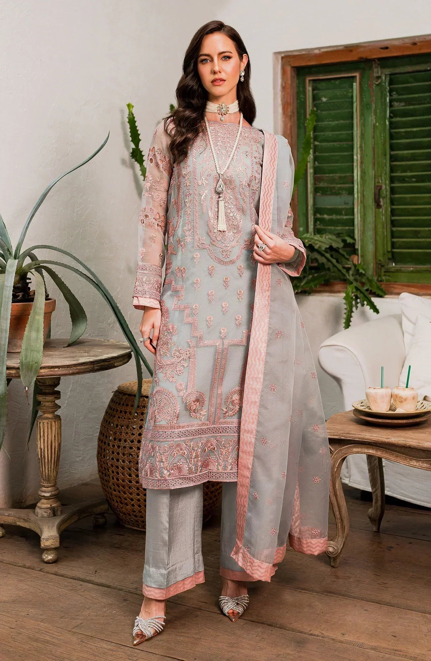 Maryum N Maria | Sorina Luxury Chiffon 23 | Dawn Blue (MW23-510) - Aqsa Fabrics