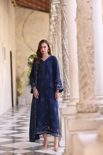 Noor by Saadia Asad | Winter Pashmina 25 | Sapphire - Aqsa Fabrics