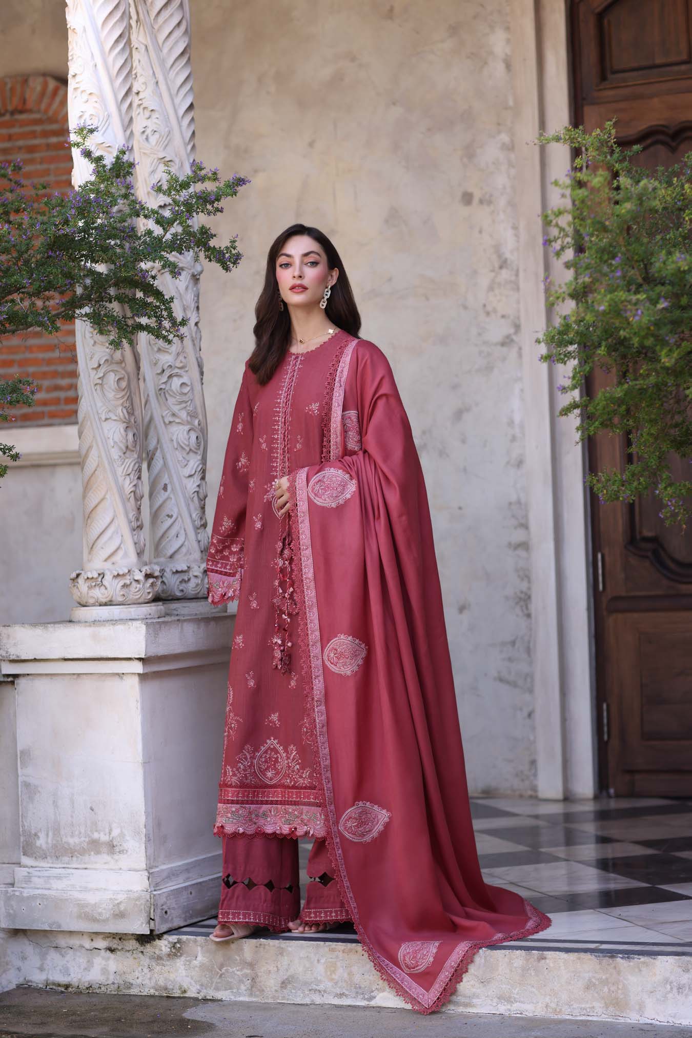 Noor by Saadia Asad | Winter Pashmina 25 | Sienna - Aqsa Fabrics