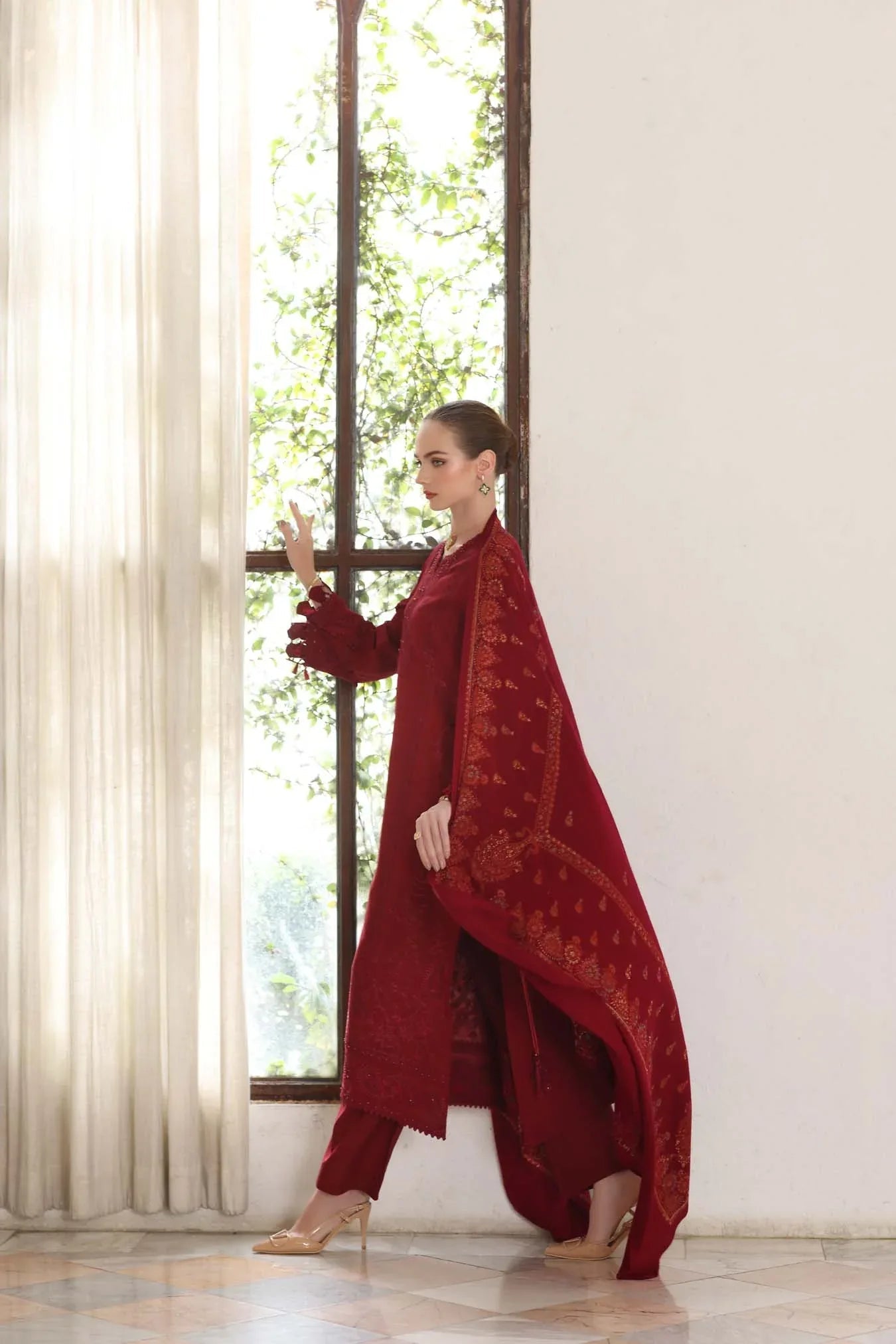 Noor by Saadia Asad | Winter Pashmina 25 | Ember - Aqsa Fabrics