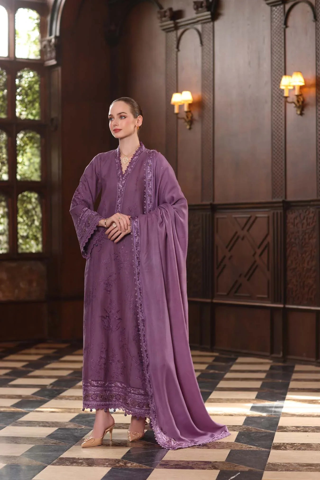 Noor by Saadia Asad | Winter Pashmina 25 | Serenity - Aqsa Fabrics