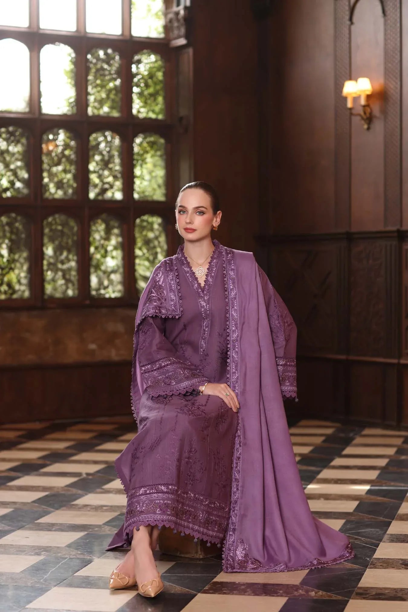 Noor by Saadia Asad | Winter Pashmina 25 | Serenity - Aqsa Fabrics
