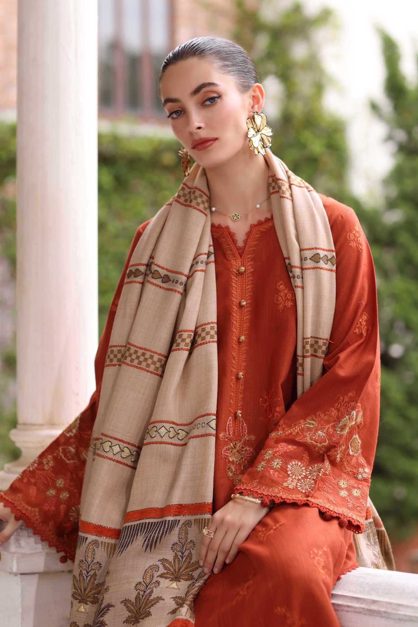 Noor by Saadia Asad | Winter Pashmina 25 | Rustique - Aqsa Fabrics