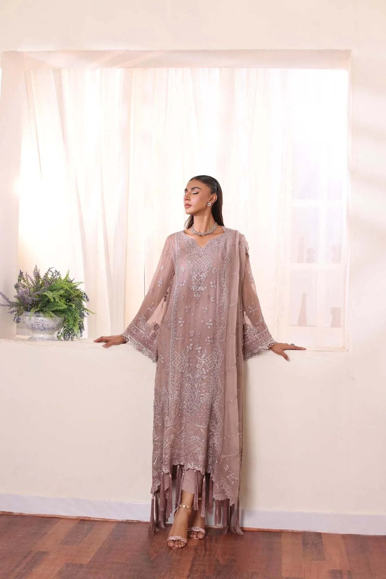Noor by Saadia Asad | Noor Chiffon De Luxe | D7 - Aqsa Fabrics