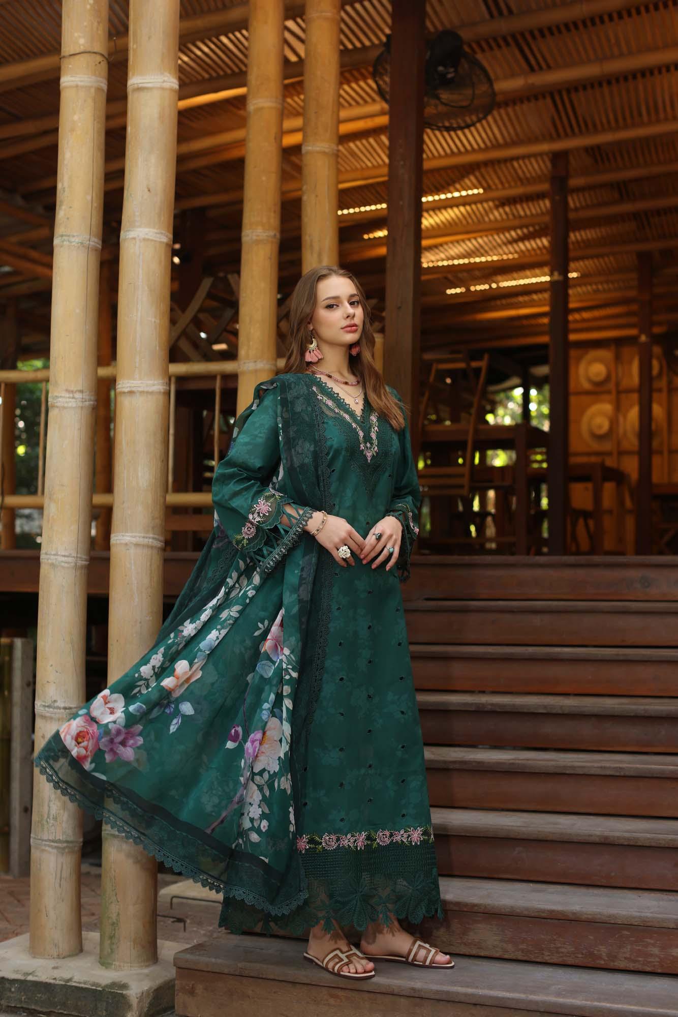 Noor by Saadia Asad | Eid Luxe Printedkari | D9-B - Aqsa Fabrics