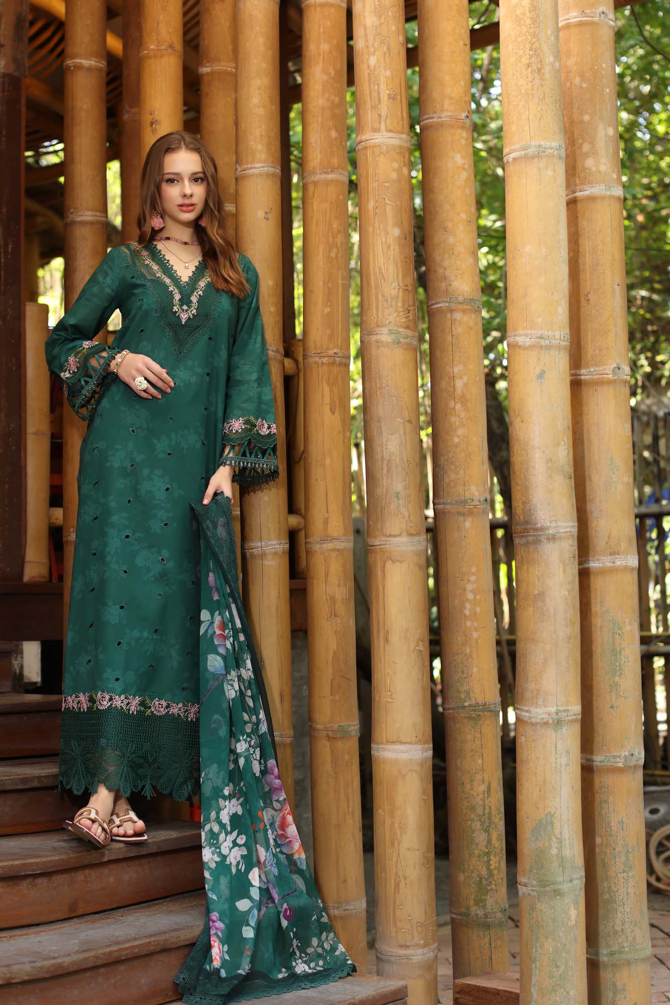 Noor by Saadia Asad | Eid Luxe Printedkari | D9-B - Aqsa Fabrics