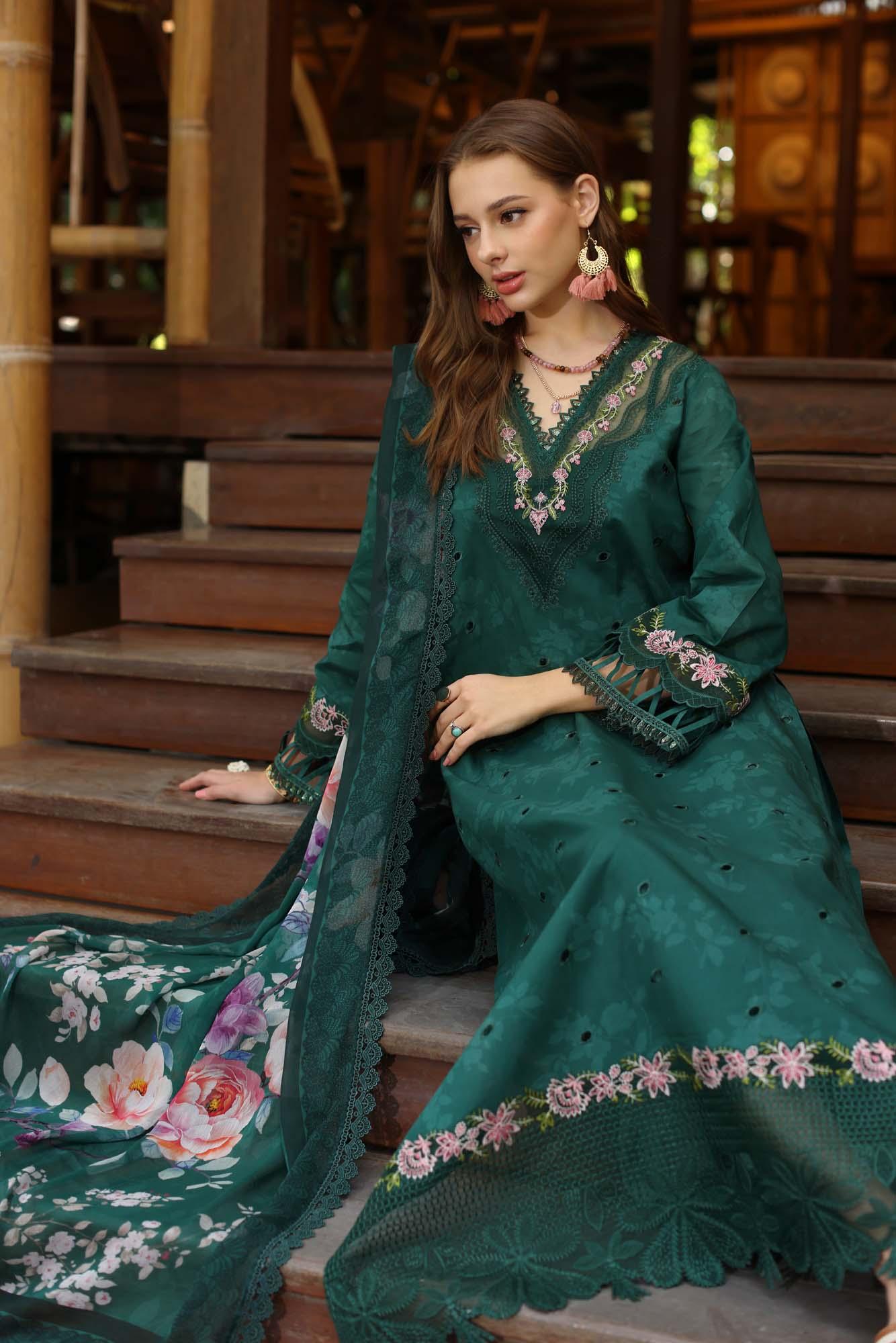 Noor by Saadia Asad | Eid Luxe Printedkari | D9-B - Aqsa Fabrics