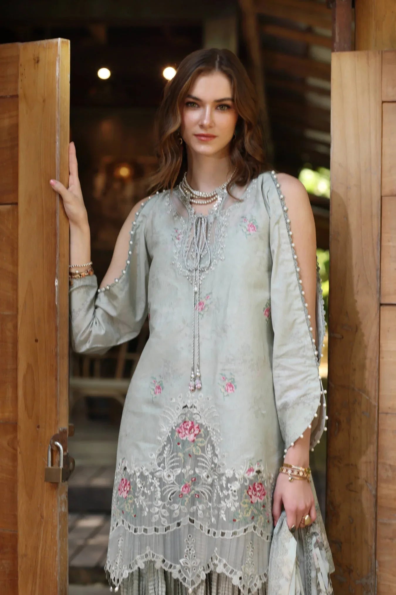 Noor by Saadia Asad | Eid Luxe Printedkari | D2-A - Aqsa Fabrics