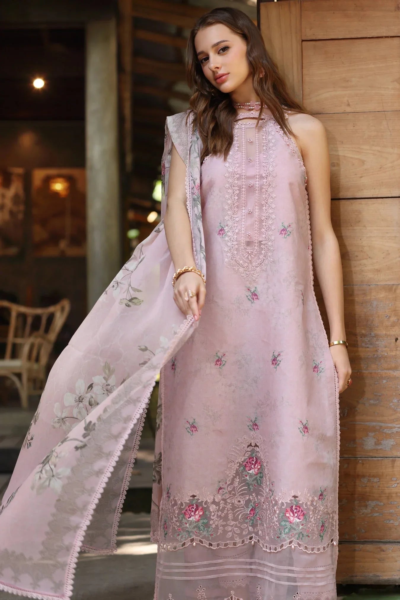 Noor by Saadia Asad | Eid Luxe Printedkari | D2-B - Aqsa Fabrics