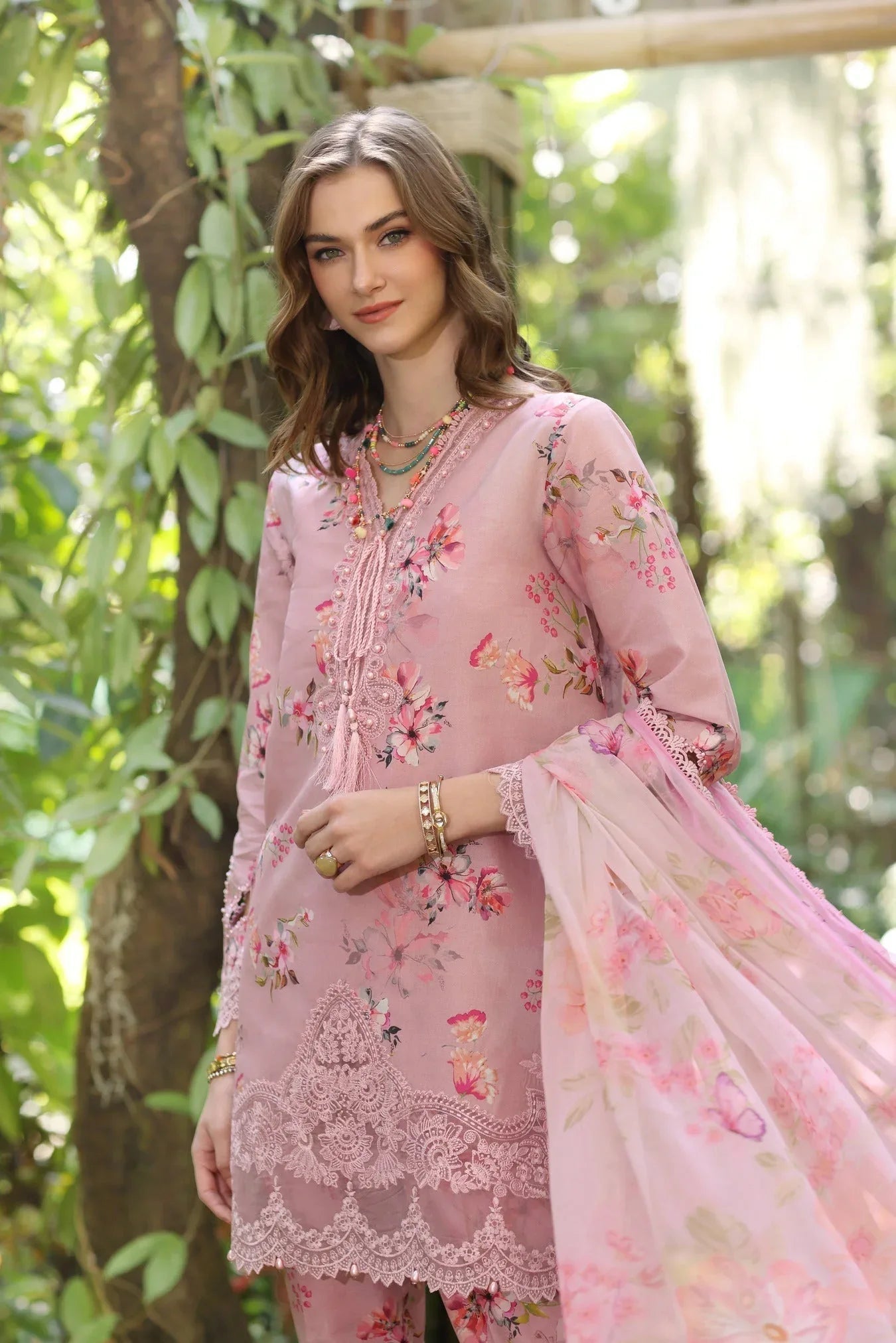 Noor by Saadia Asad | Eid Luxe Printedkari | D8-A - Aqsa Fabrics