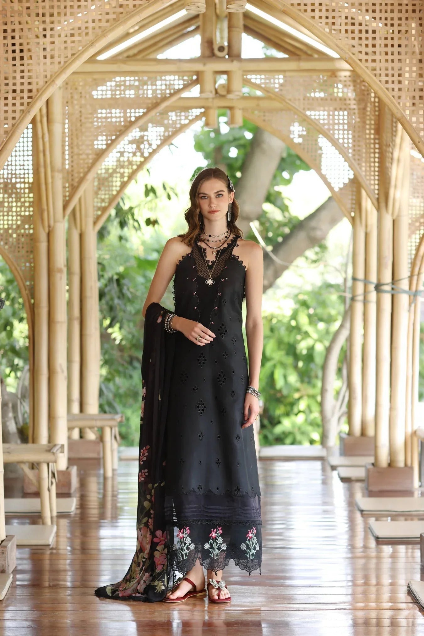 Noor by Saadia Asad | Eid Luxe Printedkari | D7-A - Aqsa Fabrics