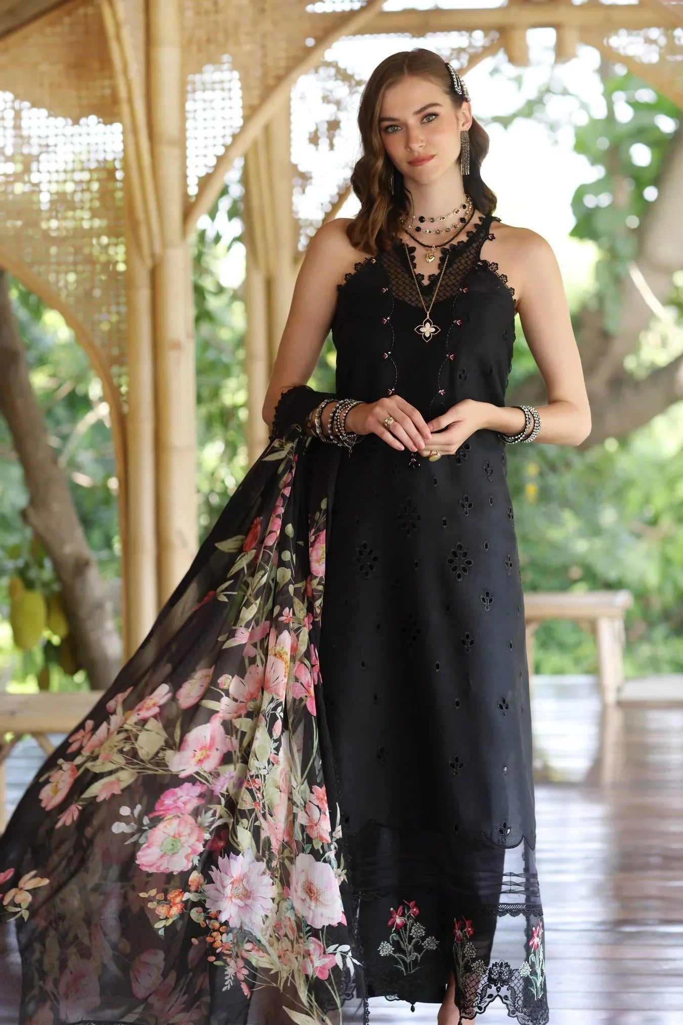 Noor by Saadia Asad | Eid Luxe Printedkari | D7-A - Aqsa Fabrics
