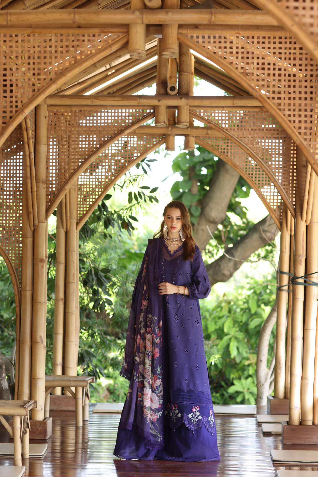 Noor by Saadia Asad | Eid Luxe Printedkari | D7-B - Aqsa Fabrics