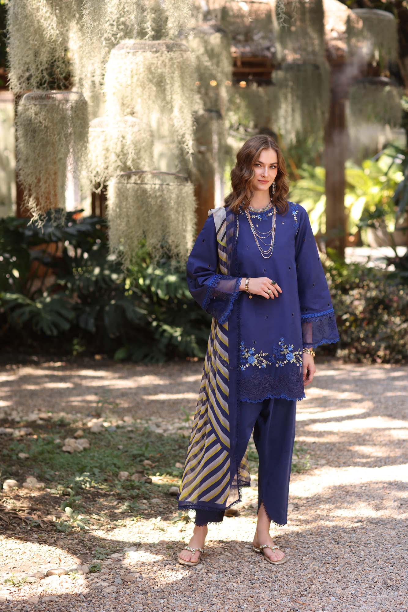 Noor by Saadia Asad | Eid Luxe Printedkari | D3-A - Aqsa Fabrics
