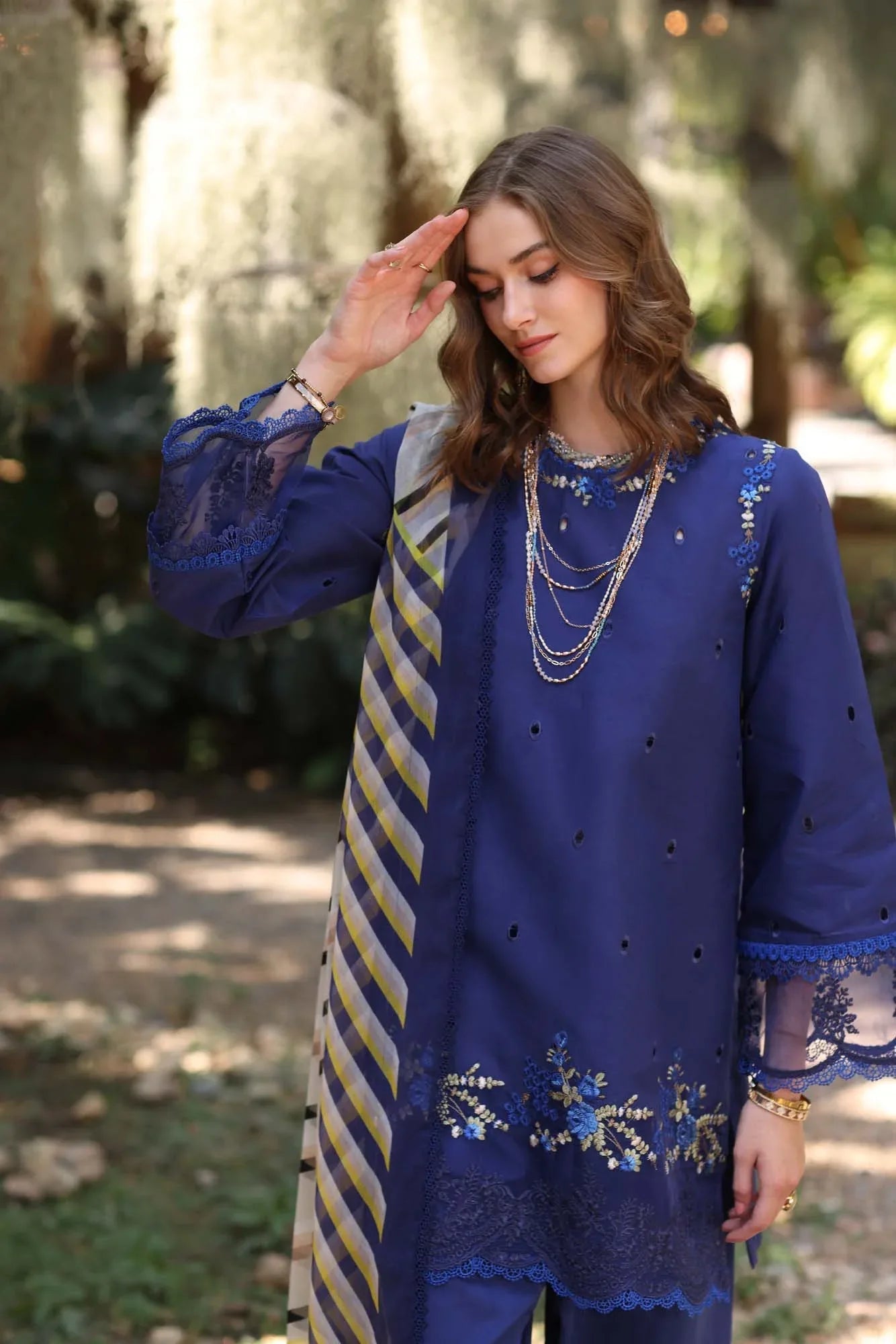 Noor by Saadia Asad | Eid Luxe Printedkari | D3-A - Aqsa Fabrics