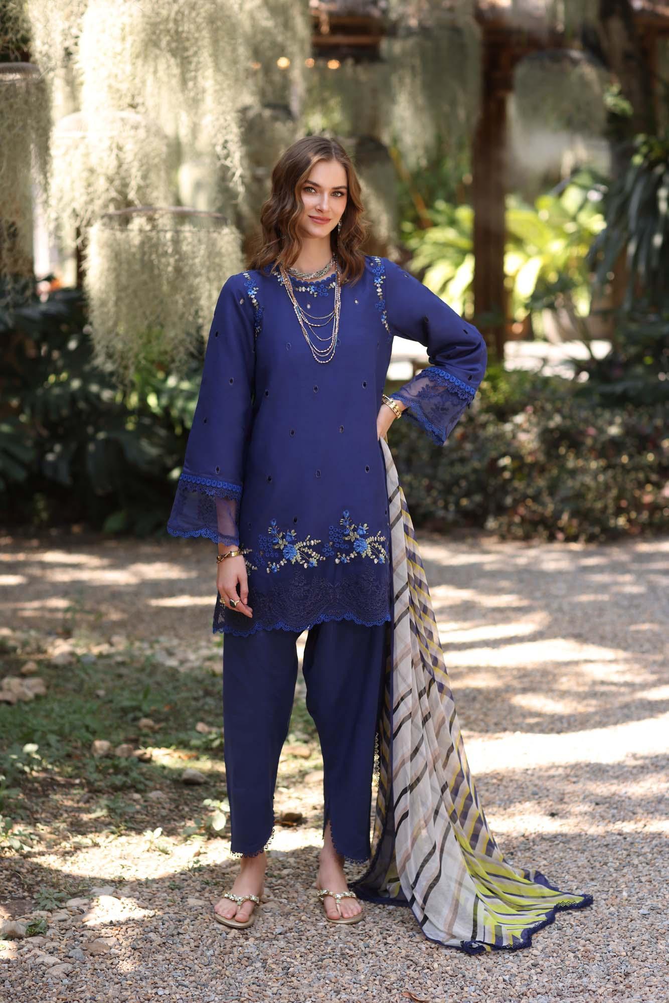 Noor by Saadia Asad | Eid Luxe Printedkari | D3-A - Aqsa Fabrics