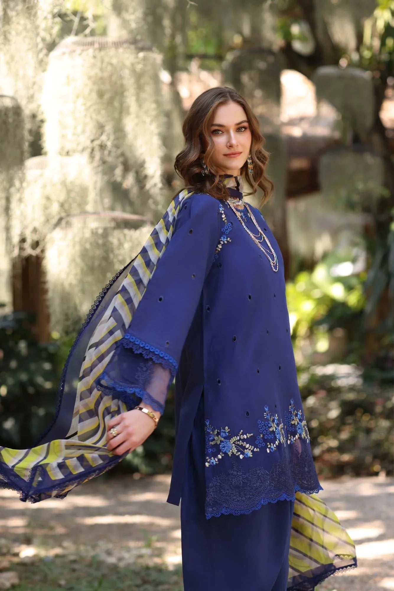 Noor by Saadia Asad | Eid Luxe Printedkari | D3-A - Aqsa Fabrics