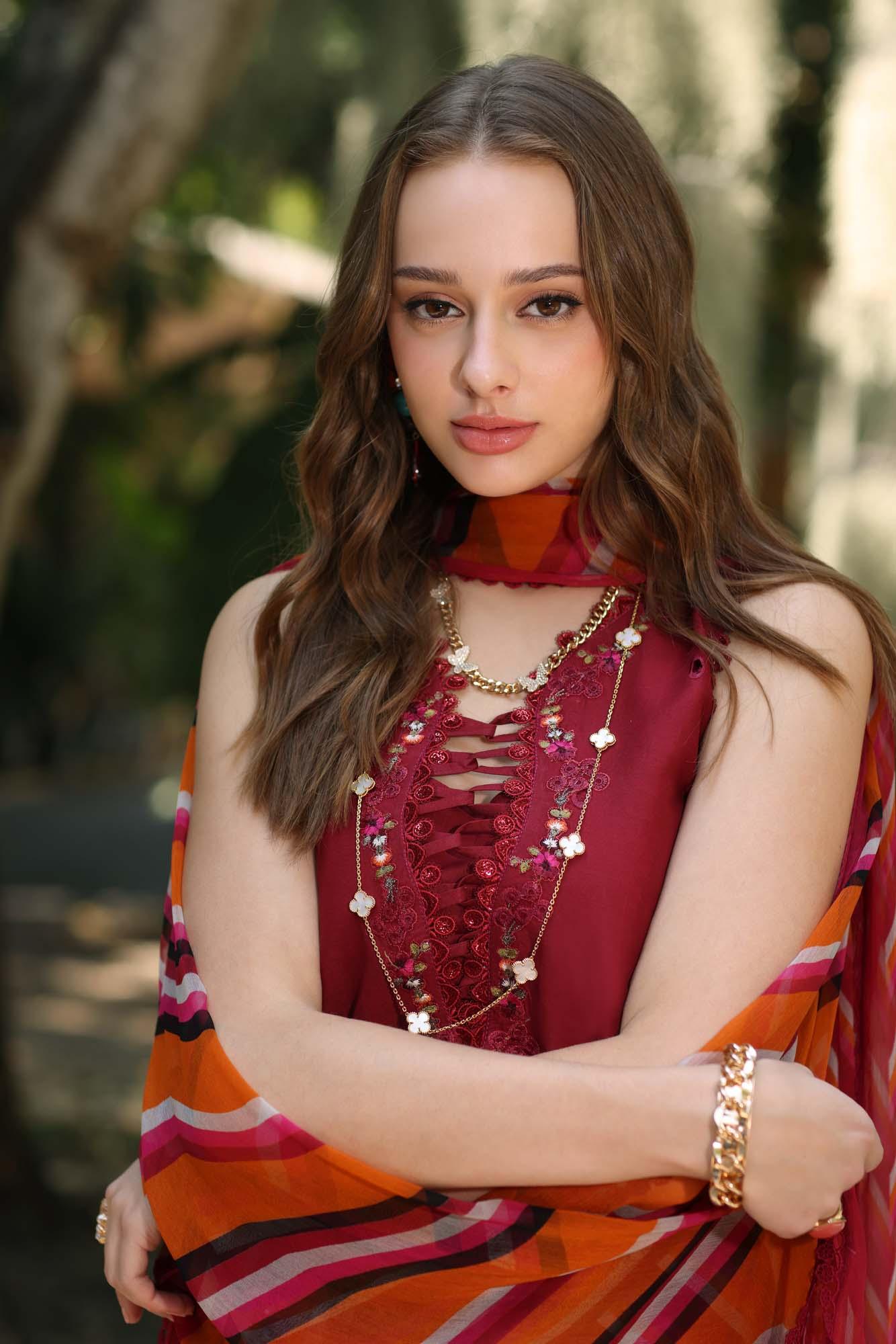 Noor by Saadia Asad | Eid Luxe Printedkari | D3-B - Aqsa Fabrics