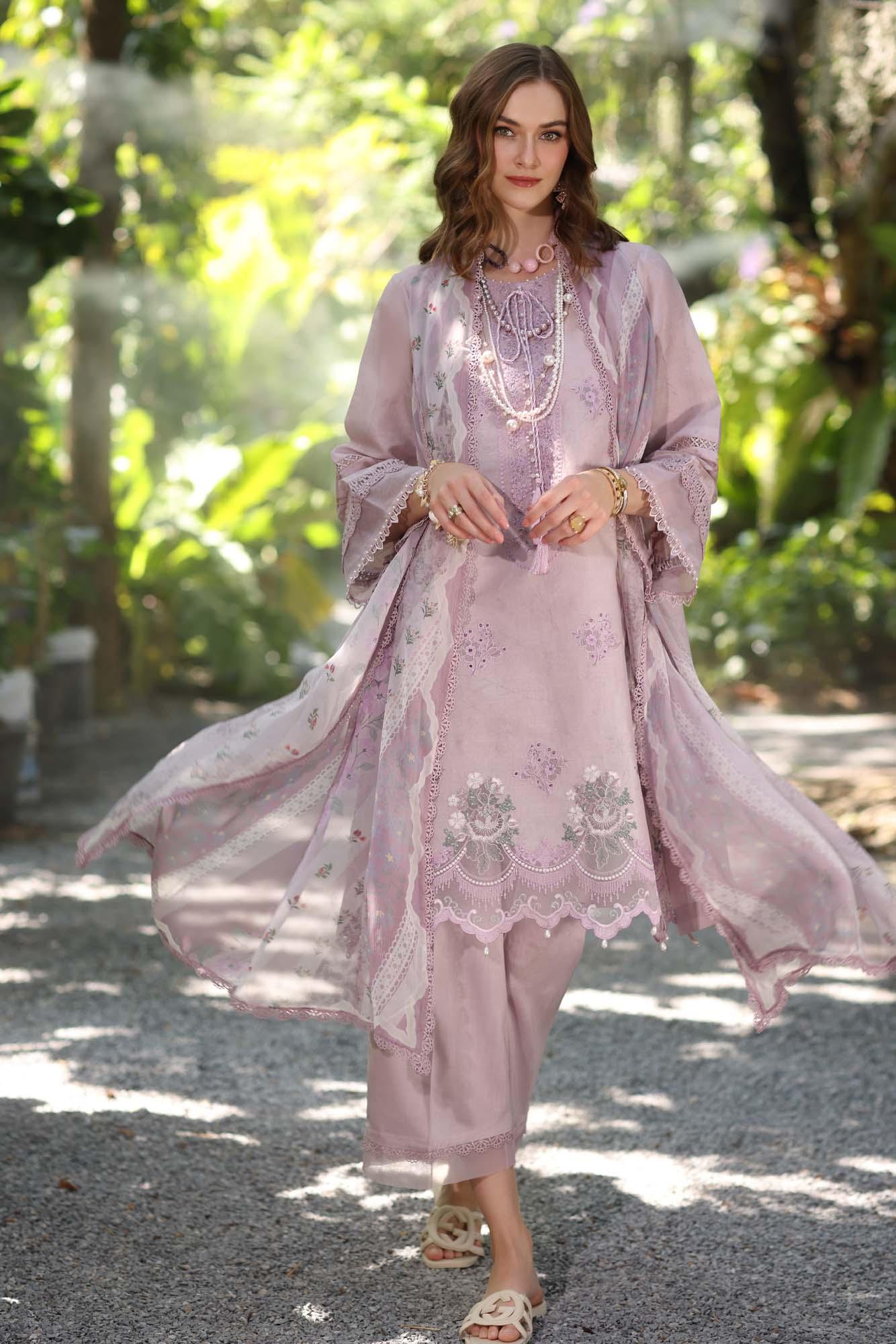Noor by Saadia Asad | Eid Luxe Printedkari | D6-B - Aqsa Fabrics