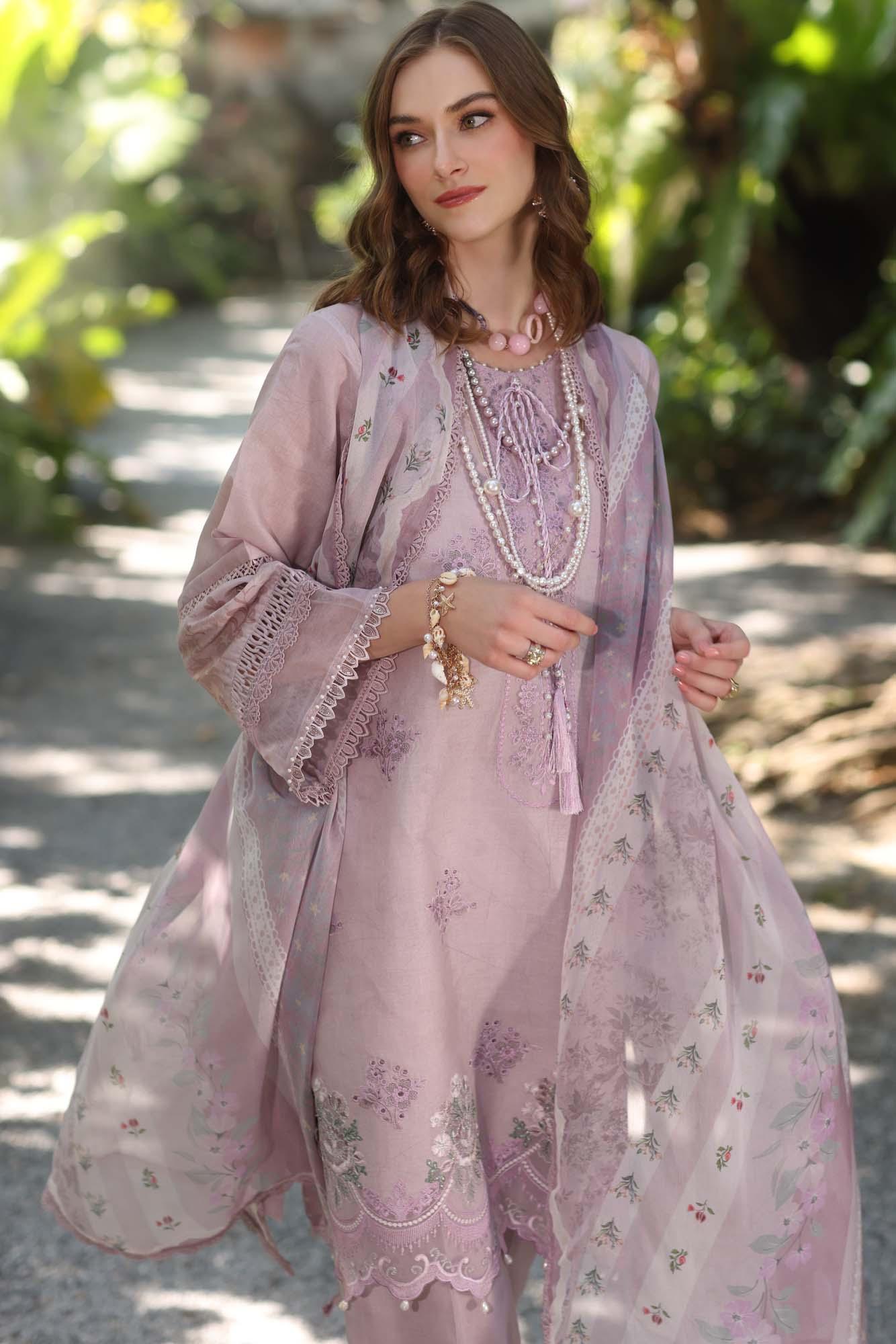 Noor by Saadia Asad | Eid Luxe Printedkari | D6-B - Aqsa Fabrics