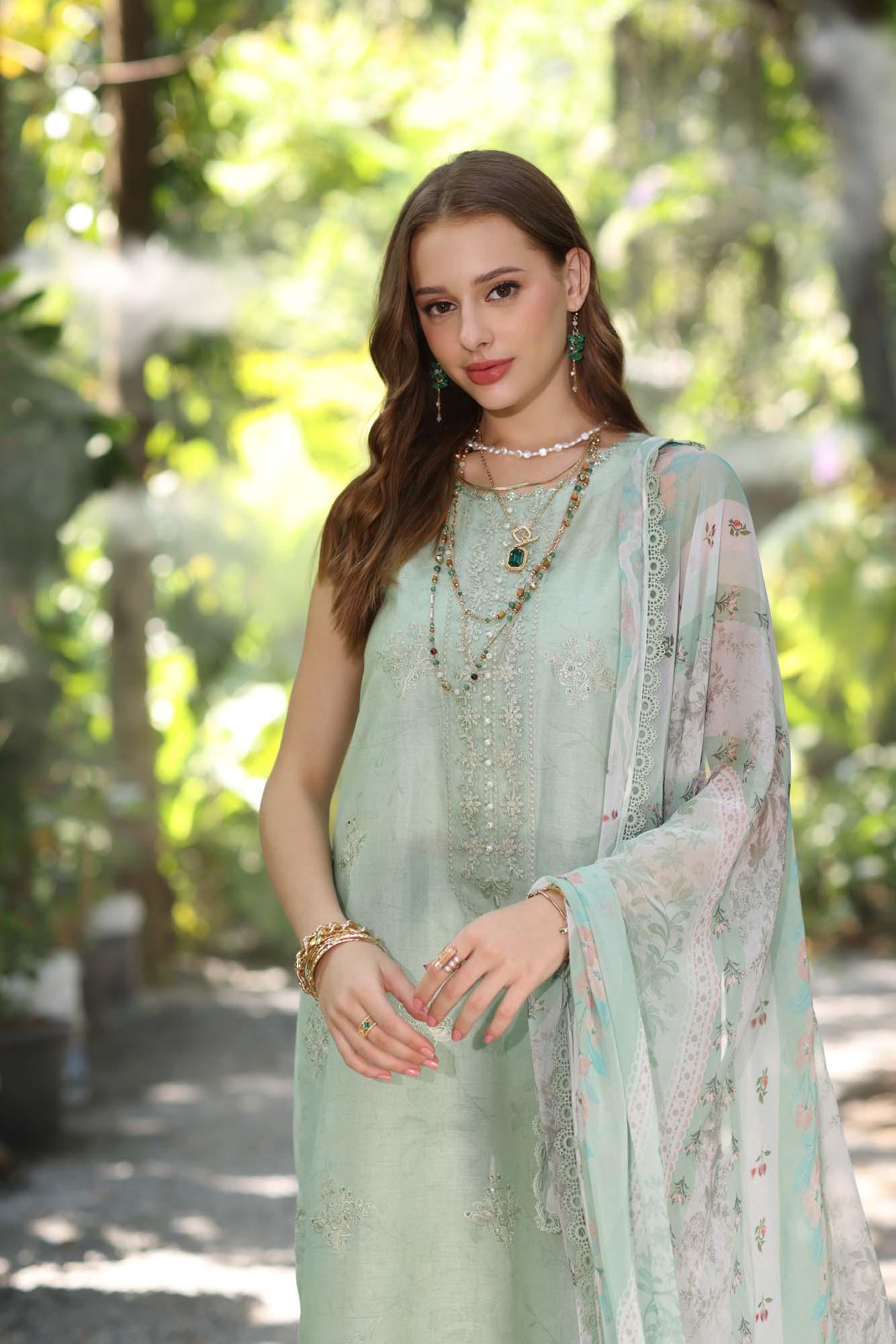Noor by Saadia Asad | Eid Luxe Printedkari | D6-A - Aqsa Fabrics