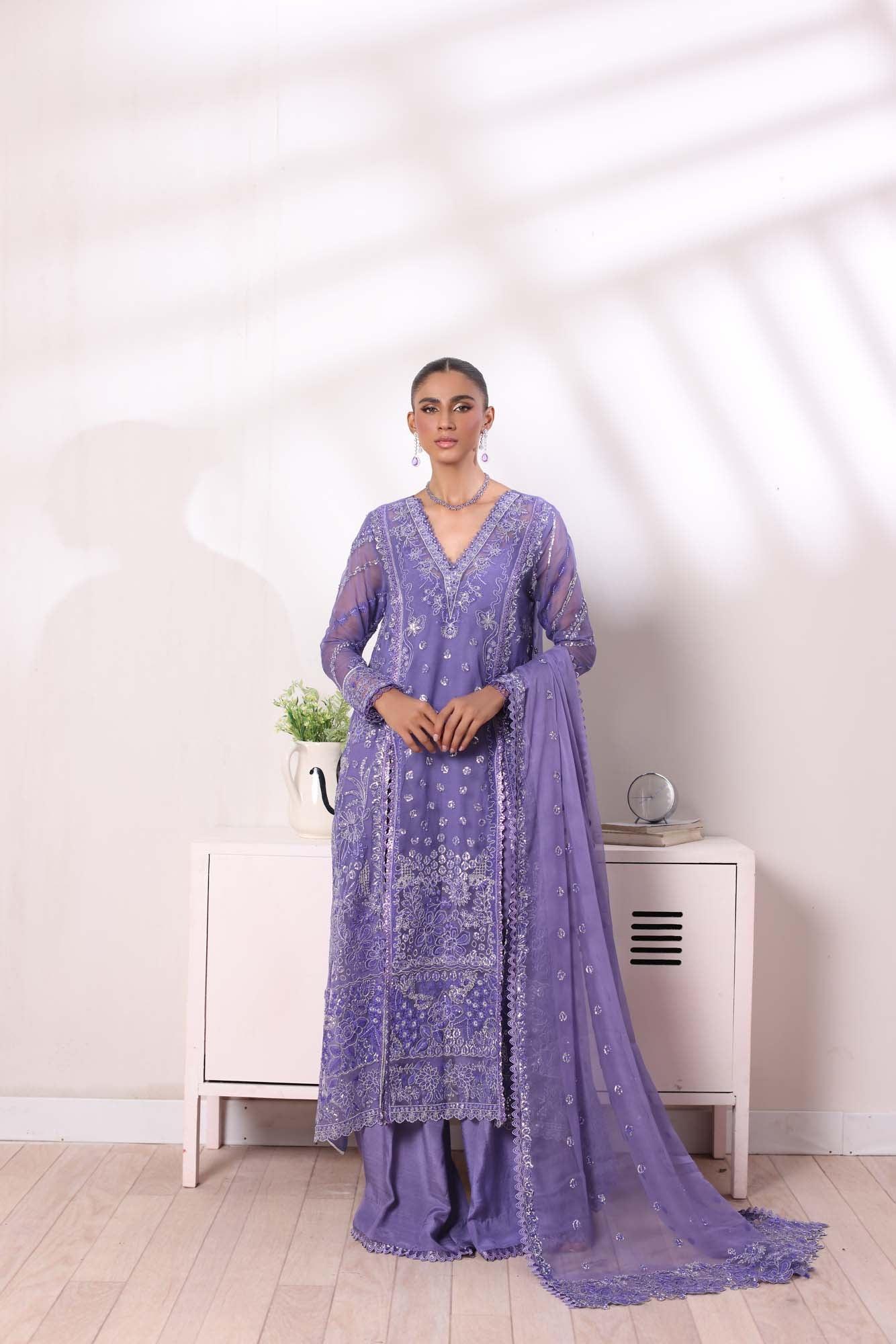 Noor by Saadia Asad | Noor Chiffon De Luxe | D2 - Aqsa Fabrics