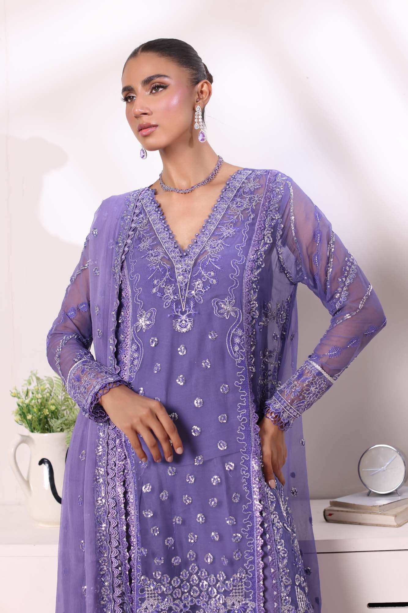 Noor by Saadia Asad | Noor Chiffon De Luxe | D2 - Aqsa Fabrics