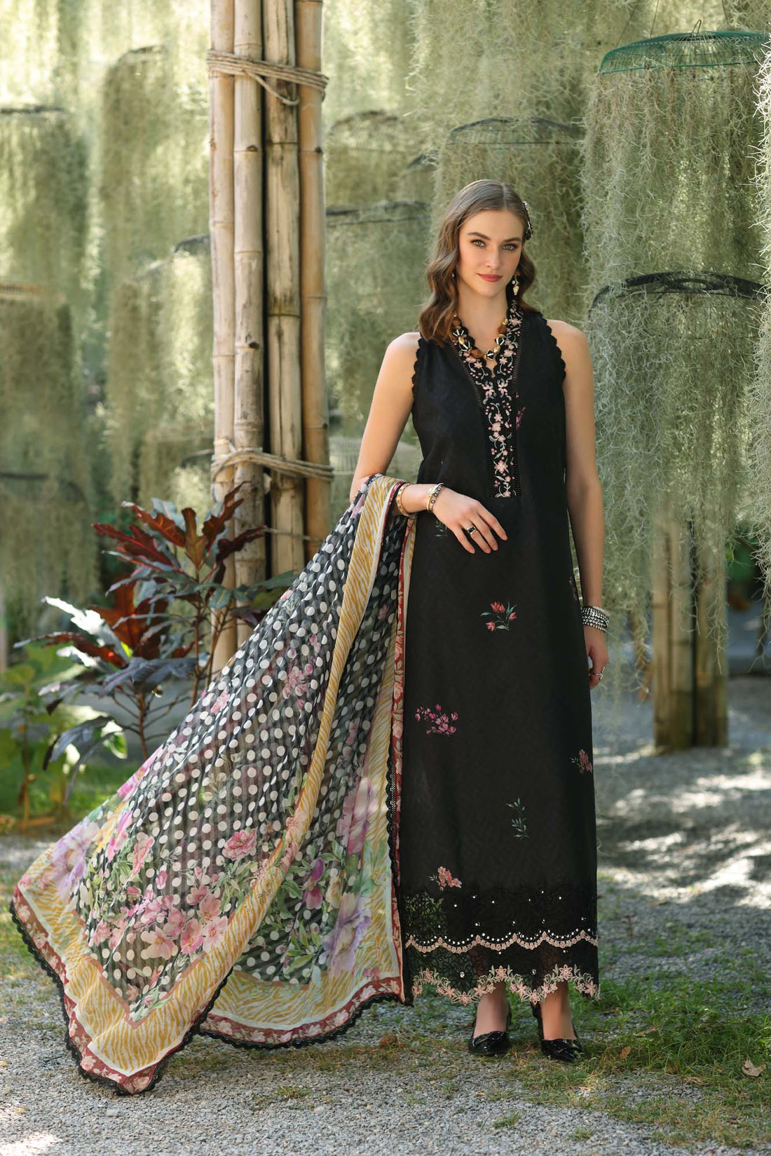 Noor by Saadia Asad | Eid Luxe Printedkari | D10-B - Aqsa Fabrics