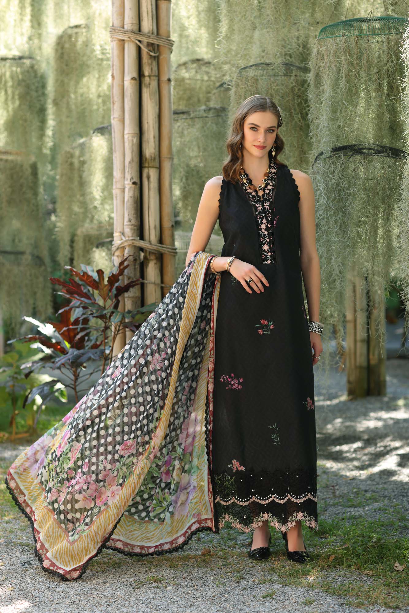 Noor by Saadia Asad | Eid Luxe Printedkari | D10-B - Aqsa Fabrics