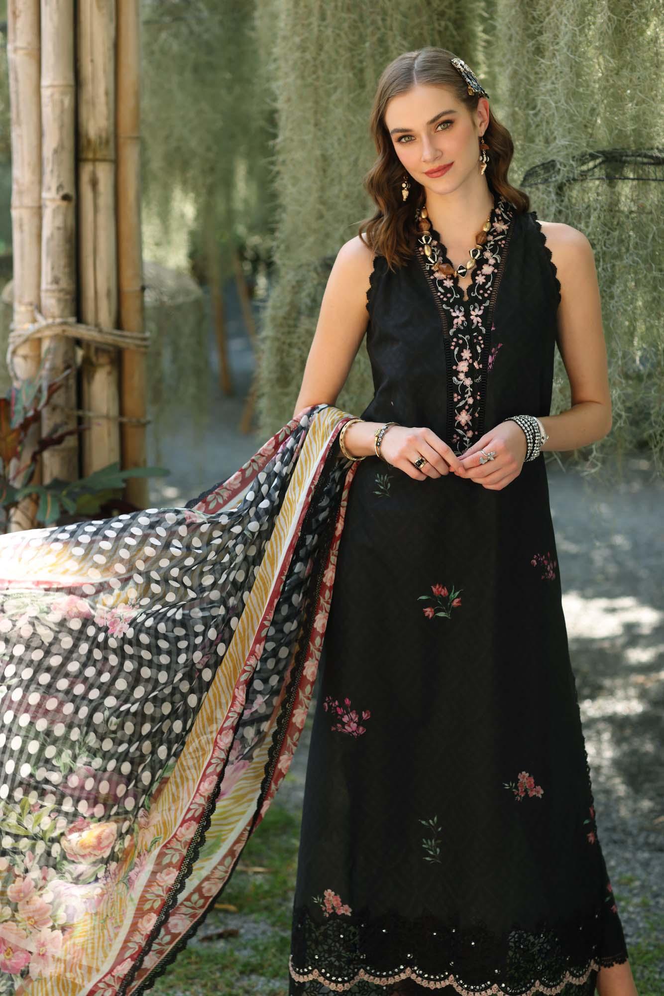 Noor by Saadia Asad | Eid Luxe Printedkari | D10-B - Aqsa Fabrics