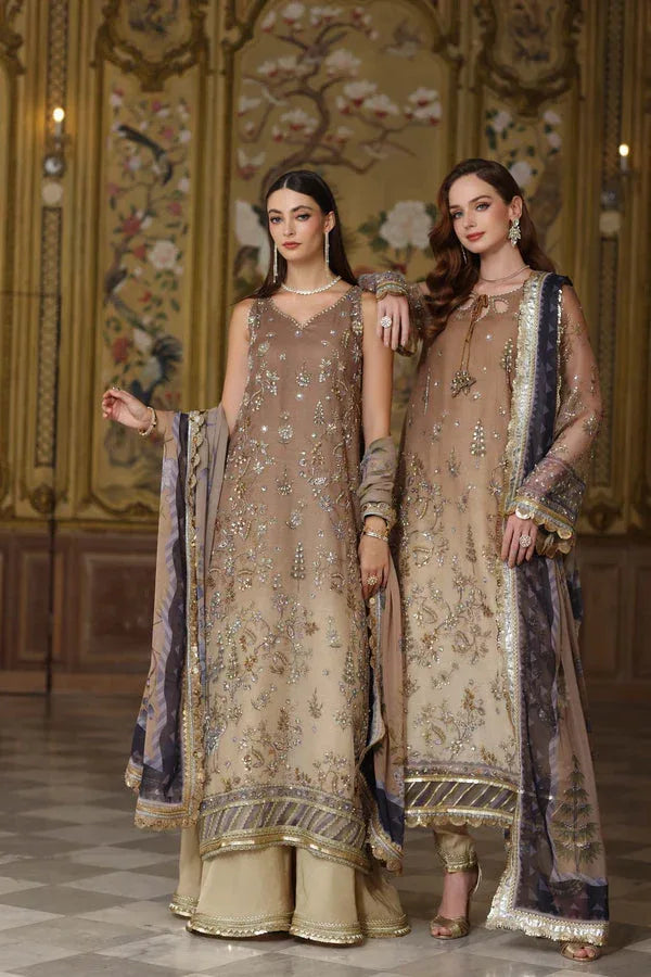 Noor by Saadia Asad | Festive 25 | D2 - Beige - Aqsa Fabrics