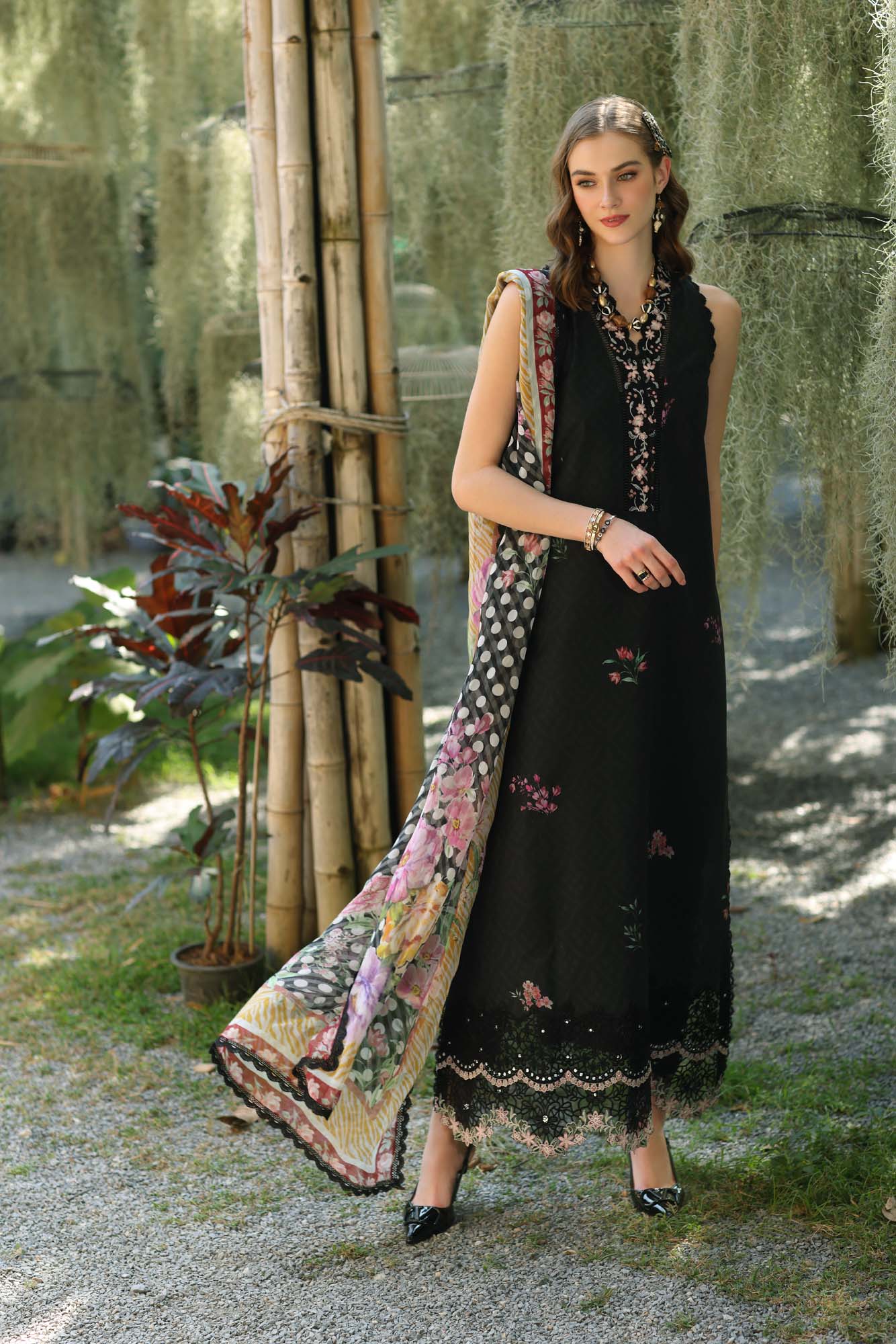 Noor by Saadia Asad | Eid Luxe Printedkari | D10-B - Aqsa Fabrics