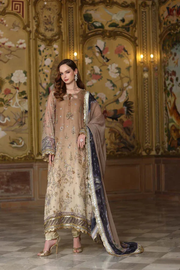 Noor by Saadia Asad | Festive 25 | D2 - Beige - Aqsa Fabrics