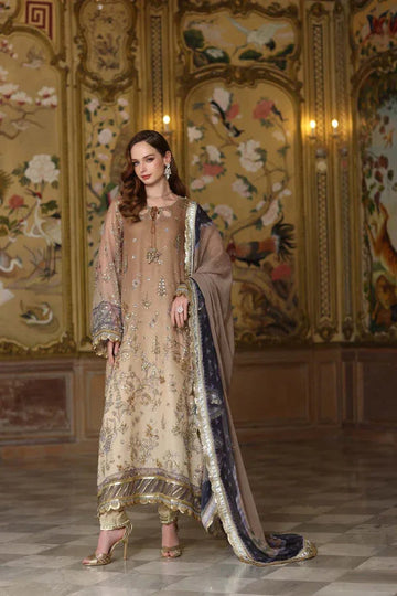 Noor by Saadia Asad | Festive 25 | D2 - Beige - Aqsa Fabrics