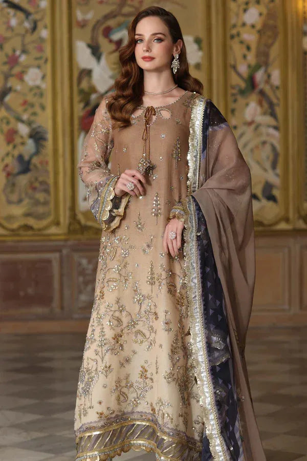 Noor by Saadia Asad | Festive 25 | D2 - Beige - Aqsa Fabrics