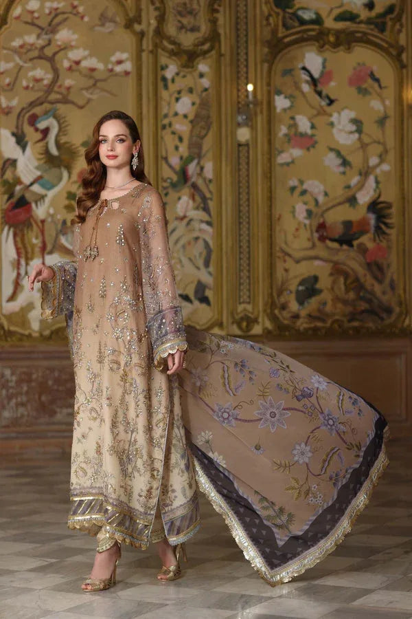 Noor by Saadia Asad | Festive 25 | D2 - Beige - Aqsa Fabrics