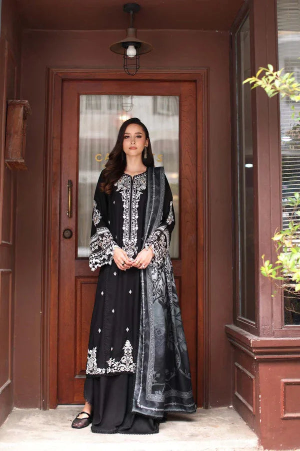 Noor by Saadia Asad | Winter Embroidered Printkhaas 25 | D10- A - Aqsa Fabrics