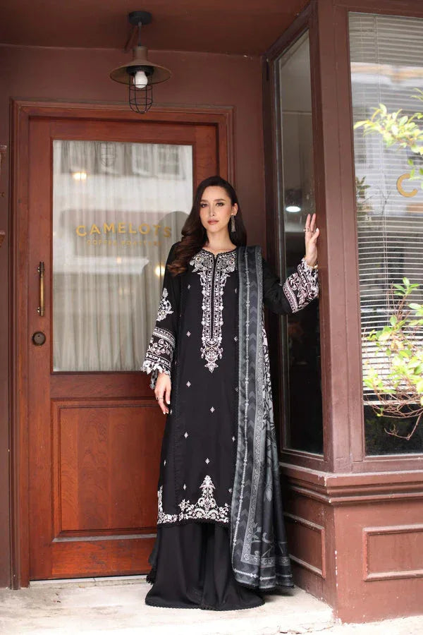 Noor by Saadia Asad | Winter Embroidered Printkhaas 25 | D10- A - Aqsa Fabrics