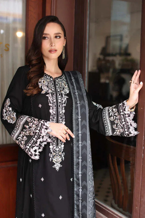 Noor by Saadia Asad | Winter Embroidered Printkhaas 25 | D10- A - Aqsa Fabrics