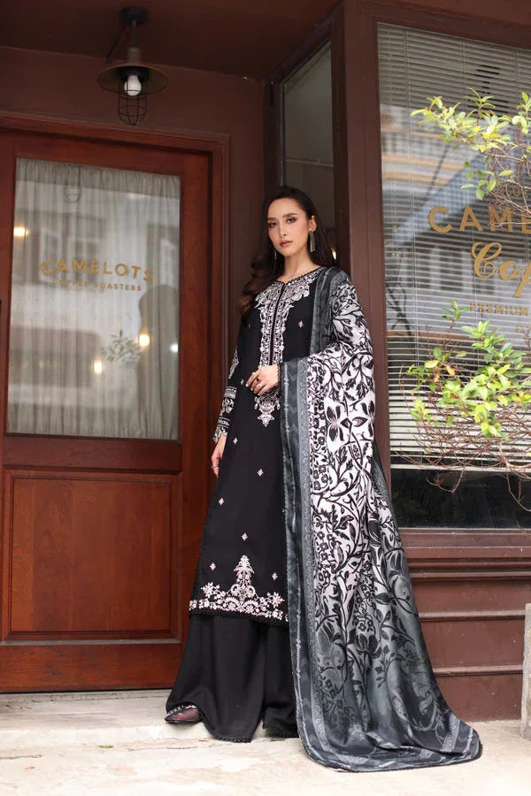Noor by Saadia Asad | Winter Embroidered Printkhaas 25 | D10- A - Aqsa Fabrics