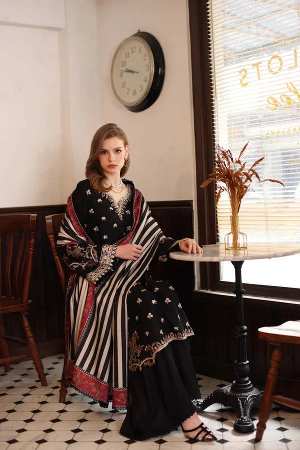 Noor by Saadia Asad | Winter Embroidered Printkhaas 25 | D1 - A - Aqsa Fabrics
