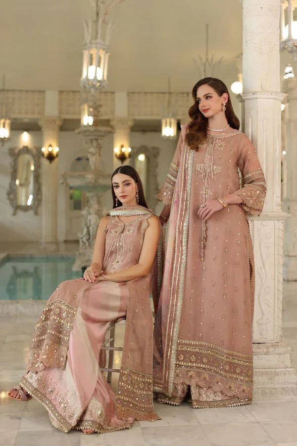 Noor by Saadia Asad | Festive 25 | D4 - Tea Pink - Aqsa Fabrics