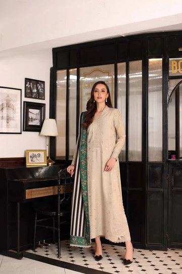 Noor by Saadia Asad | Winter Embroidered Printkhaas 25 | D1 - B - Aqsa Fabrics