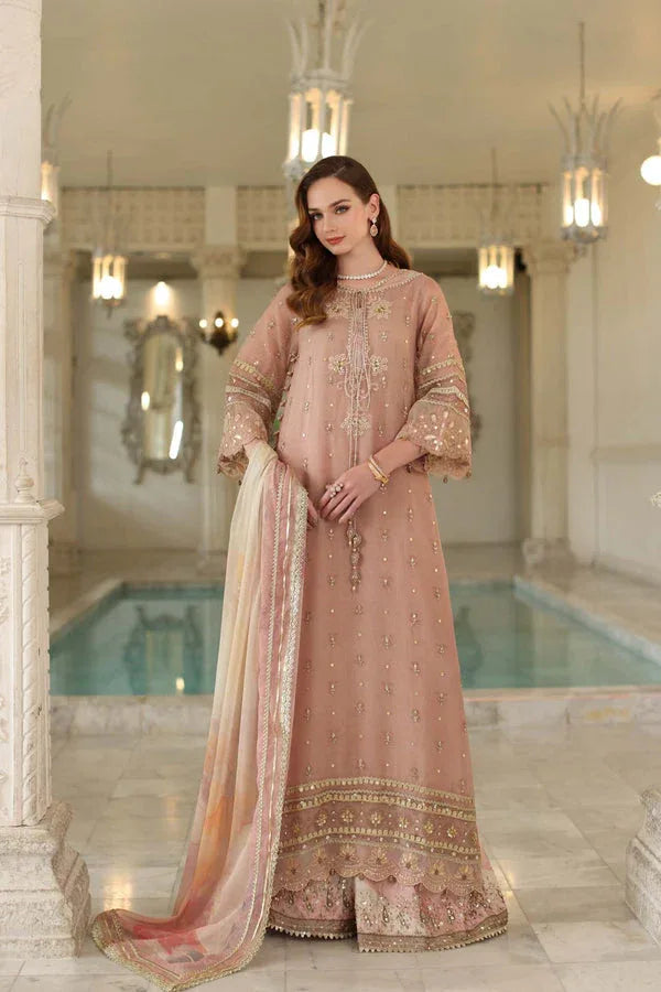 Noor by Saadia Asad | Festive 25 | D4 - Tea Pink - Aqsa Fabrics
